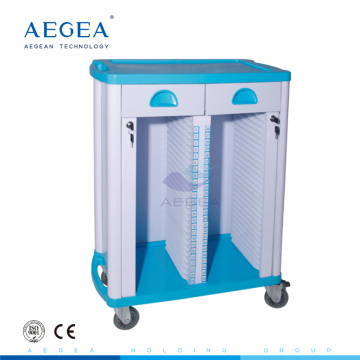 AG-CHT003 Double rows hospital ABS material medication file trolley